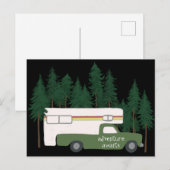 ADVENTURE AWAITS Camping Truck RV Briefkaart (Voorkant / Achterkant)