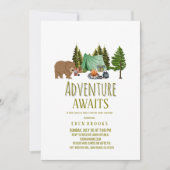 Adventure Awaits Camping Virtual Baby Shower Kaart (Voorkant)