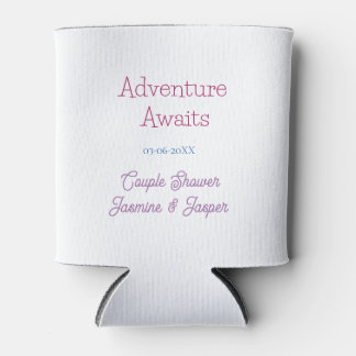 adventure awaits couple shower name date pink blue blikjeskoeler