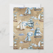 Adventure Awaits Dreamweaver Nautical Ship Baby sh Kaart (Achterkant)