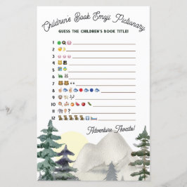 Adventure Awaits!Emoji Pictionary Baby shower Game