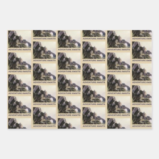 Adventure Awaits. Fantasy landscape Inpakpapier Vel (Voorkant 2)