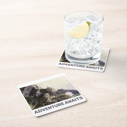 Adventure Awaits. Fantasy landscape Kartonnen Onderzetters (Insitu)