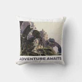 Adventure Awaits. Fantasy landscape Kussen