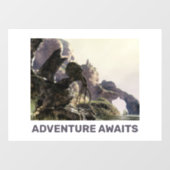 Adventure Awaits. Fantasy landscape Raamsticker (Vel)