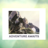 Adventure Awaits. Fantasy landscape Raamsticker (Vel 3)