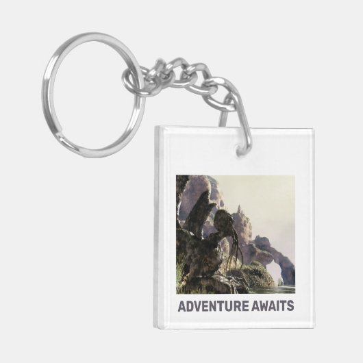 Adventure Awaits. Fantasy landscape Sleutelhanger (Voorkant Links)