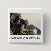 Adventure Awaits. Fantasy landscape Vierkante Button 5,1 Cm (Voorkant)