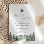 Adventure Awaits Forest Winter Boy Baby shower Kaart