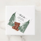 Adventure Awaits Forest Woodland Baby shower Bedankjes Labels (In situ)
