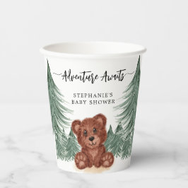 Adventure Awaits Forest Woodland Baby shower Papieren Bekers