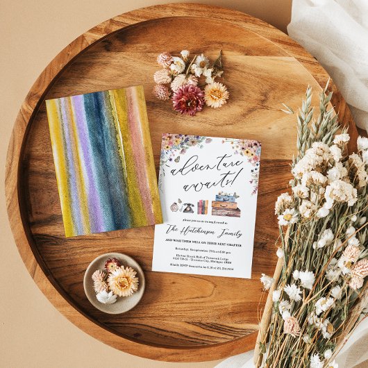 Adventure Awaits Going Away Party Invitation Kaart