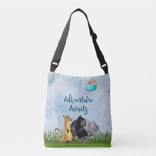 Adventure Awaits - Gorilla Hippo en Meerkat Crossbody Tas