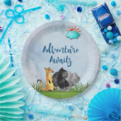 Adventure Awaits - Gorilla Hippo en Meerkat Papieren Bordje (Feest)