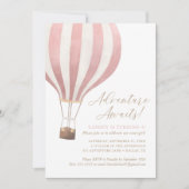Adventure Awaits Hot Air Balballonmeisje Birthday Kaart (Voorkant)
