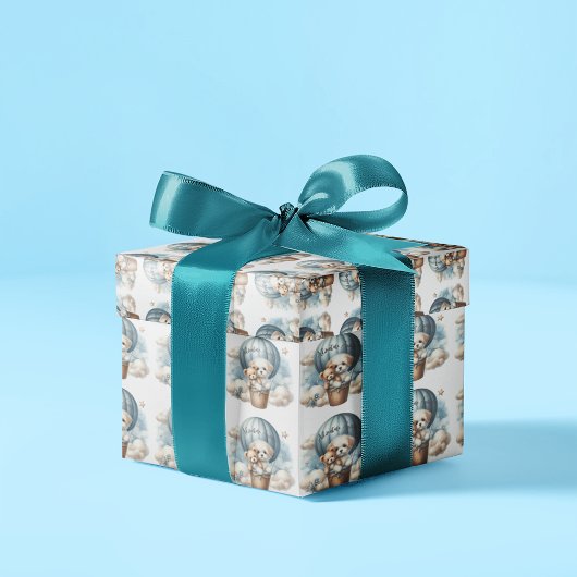 Adventure Awaits Hot Air Ballon Baby shower Cadeaupapier