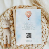 Adventure Awaits Hot Air Ballon Baby shower Kaart