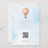 Adventure Awaits Hot Air Ballon Baby shower Kaart (Achterkant)