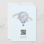 Adventure Awaits Hot Air Ballon Baby shower Kaart (Achterkant)