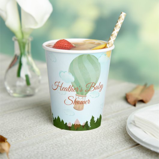 Adventure Awaits Hot Air Ballon Baby shower Papieren Bekers (Insitu)