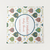 Adventure Awaits Hot Air Ballon Baby shower Wandkleed (Voorkant (horizontaal))