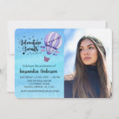 Adventure Awaits Hot Air Ballon Photo Afstuderen Kaart (Voorkant)