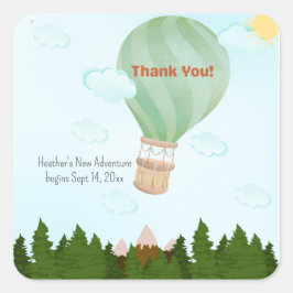 Adventure Awaits Hot Air Ballon Vierkante Sticker