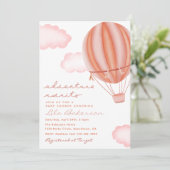 Adventure Awaits Hot Air Ballonuitnodiging Kaart (Staand voorkant)