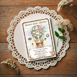 Adventure Awaits Hot Air Balloon Baby Shower Briefkaart