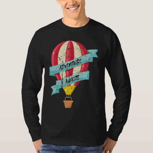 Adventure Awaits Hot Air Balloon Festival Ballooni T-shirt (Voorkant)