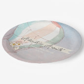 Adventure Awaits Hot Air Balloon Papieren Bordje (Gekanteld)