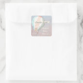 Adventure Awaits Hot Air Balloon Vierkante Sticker (Tas)