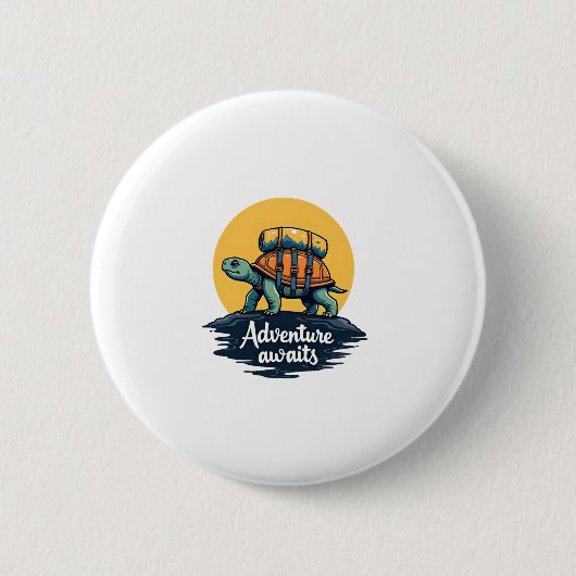 Adventure Awaits is Hiking Adventures is Outdoor A Ronde Button 5,7 Cm (Voorkant)