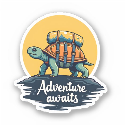 Adventure Awaits is Hiking Adventures is Outdoor A Sticker (Voorkant)