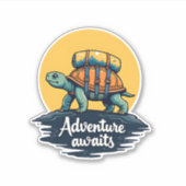 Adventure Awaits is Hiking Adventures is Outdoor A Sticker (Voorkant)