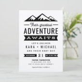 Adventure Awaits Kraft Baby shower Kaart (Staand voorkant)
