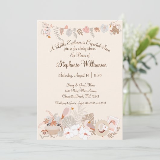 Adventure Awaits Little Explorer Boho Kaart (Staand voorkant)