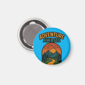 Adventure Awaits Minimalist Print - Outdoor Travel Magneet (Voorkant / Achterkant)