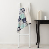 Adventure Awaits Minky/Sherpa Throw - Mint, Navy (In situ)