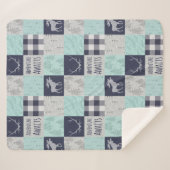 Adventure Awaits Minky/Sherpa Throw - Mint, Navy (Voorkant (horizontaal))