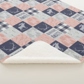 Adventure Awaits Minky/Sherpa Throw, Pink en Navy Sherpa Deken (3/4)