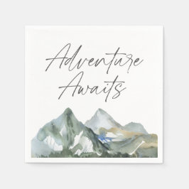 Adventure Awaits Mountain Boy Baby shower Servet