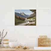 Adventure Awaits Mountain Giclée Art Poster Print (Keuken)