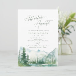 Adventure Awaits Mountain Rustic Bridal Shower Kaart