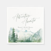 Adventure Awaits Mountain Rustic Bridal Shower Servet (Voorkant)