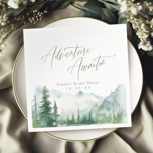 Adventure Awaits Mountain Rustic Bridal Shower Servet