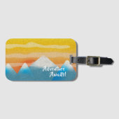 Adventure Awaits Mountain Sunset Bagagelabel (Voorkant (horizontaal))