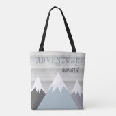 Adventure Awaits Mountain Wooden Tote Bag (Achterkant)