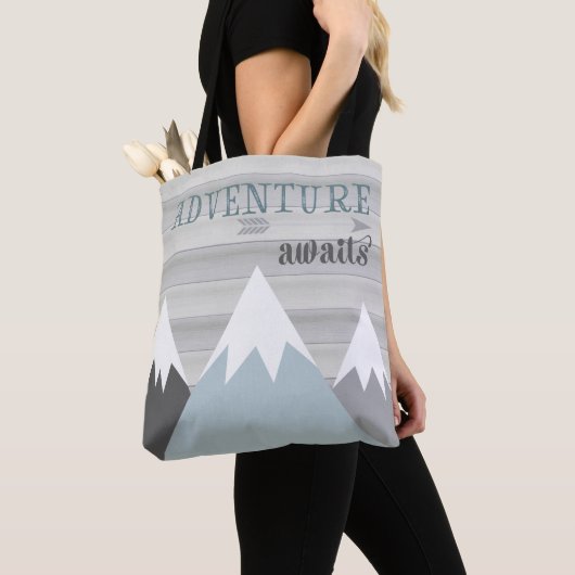 Adventure Awaits Mountain Wooden Tote Bag (Dichtbij)