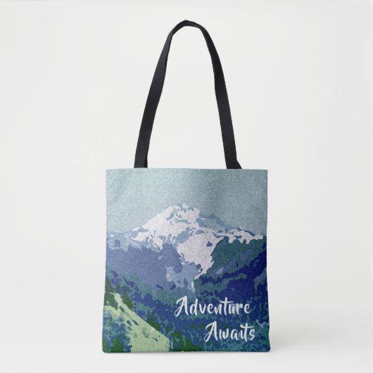 Adventure Awaits Mt. Hood Tote Bag (Voorkant)